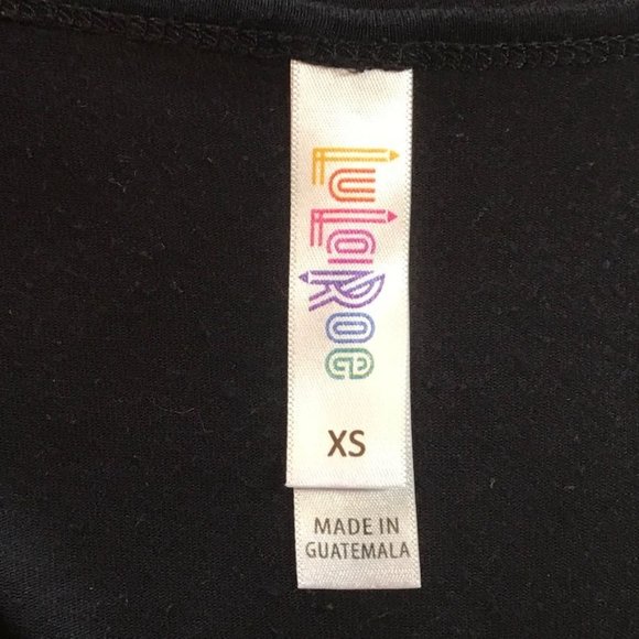 LuLaRoe Simply Comfortable Short Sleeve Knit Top in Black - Size XS - Picture 3 of 5